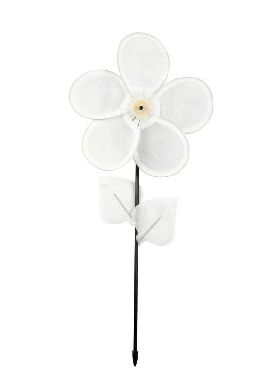 Moulin &#xE0; vent fleur nylon blanc - &#xD8; 20 cm