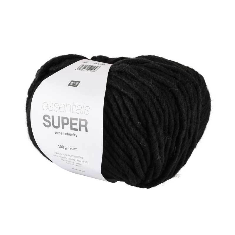 Wol Essentials Super chunky 100 g, zwart