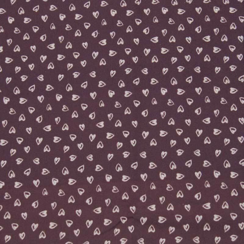 Tissu coton - &#xE0; motifs, c&#x153;urs baies