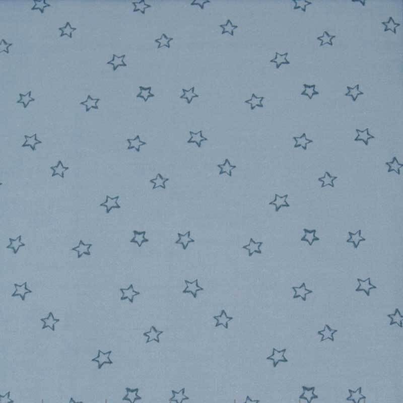 Tissu coton - &#xE0; motifs, &#xE9;toiles bleu