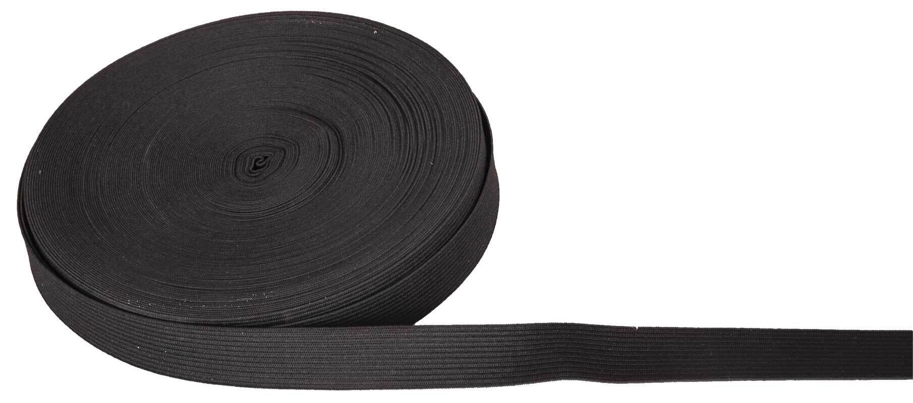 Elastiek band zacht, 25 mm zwart