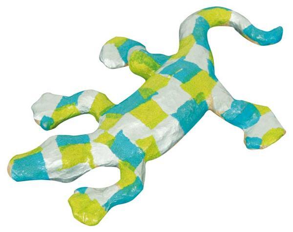 Papier-maché figuur - salamander klein, 16 x 12 cm