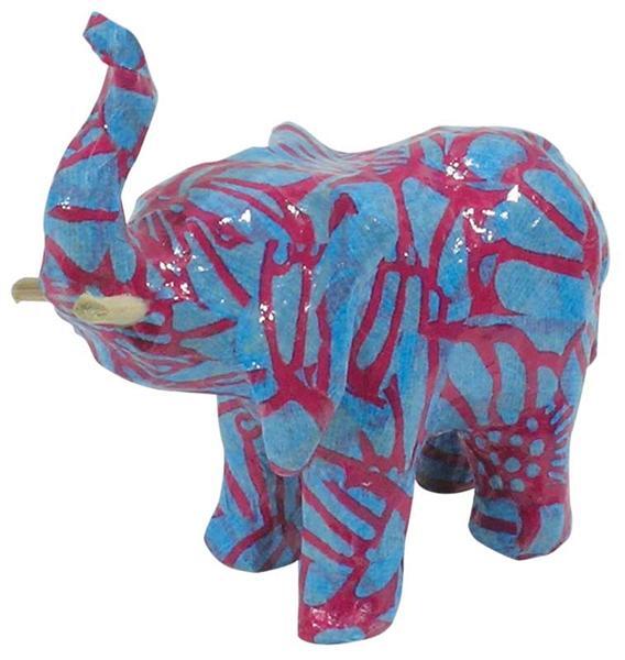 Papier-maché figuur - olifant, 11 x 9 x 5 cm