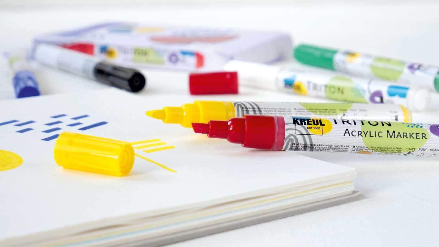 Set Acrylic paint marker - 1 - 4 mm, multicolore