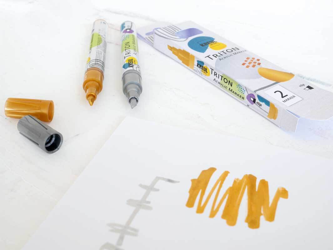 Acrylic Paint Marker Set - 1 - 4 mm, gold-silber
