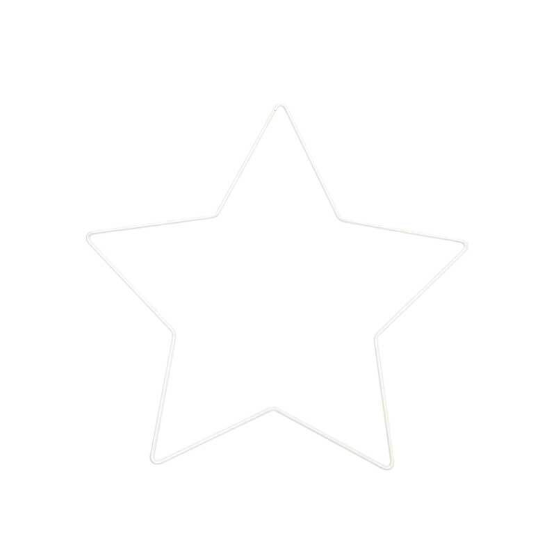 Metallring Stern - weiß, 21 cm