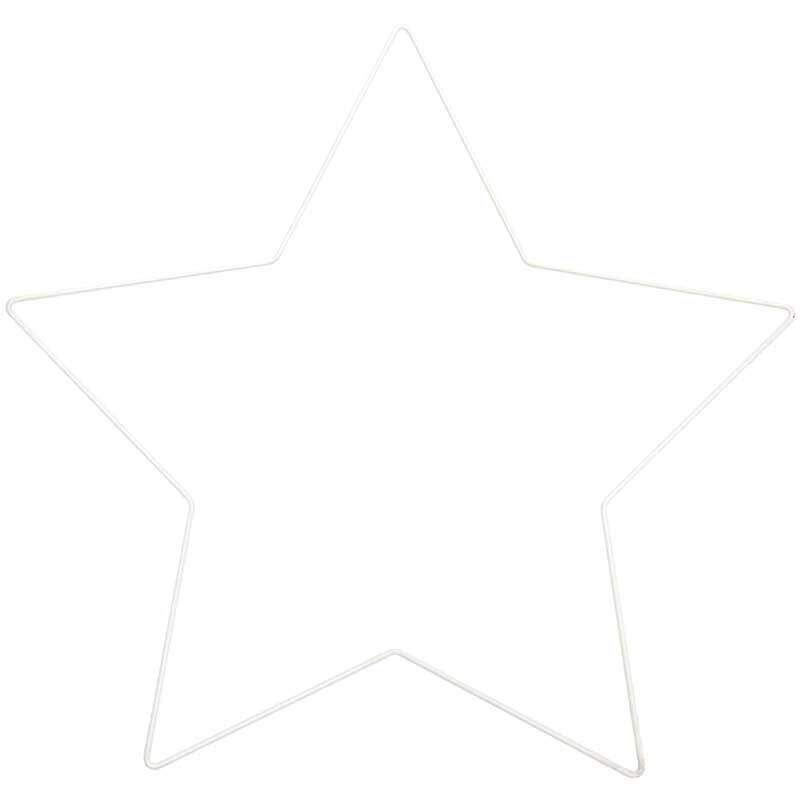 Metallring Stern - weiß, 30 cm