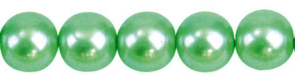 Perles de verre cirées-Ø 10 mm, 30 pces, vert clai