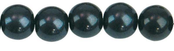 Perles de verre cirées - Ø 10 mm, 30 pces, noir