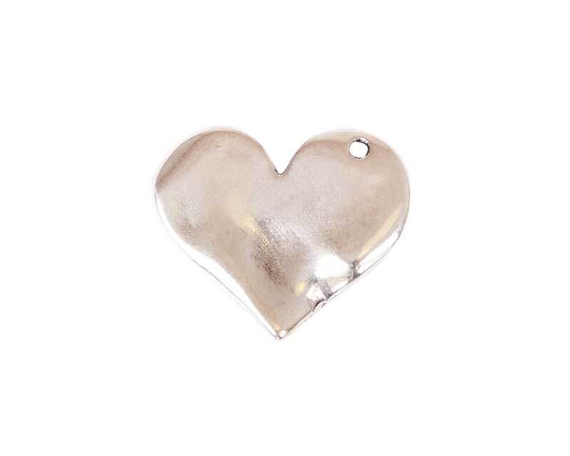 Hanger hart - 32 mm, zilverkleurig