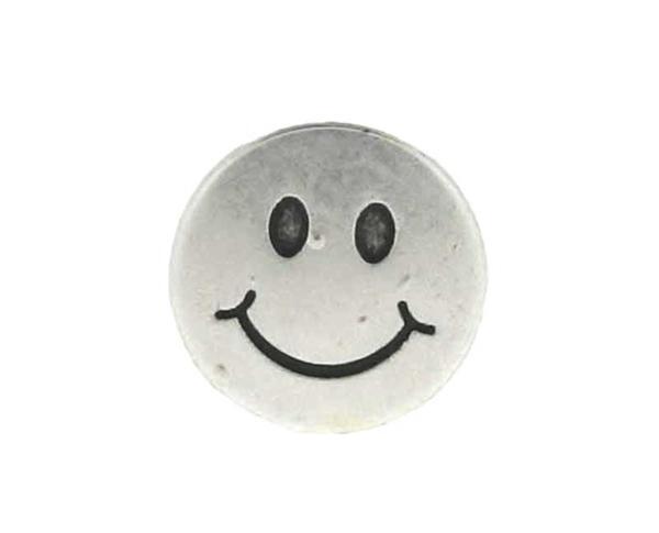 Tussendeel Smiley - 17 mm, zilverkleurig