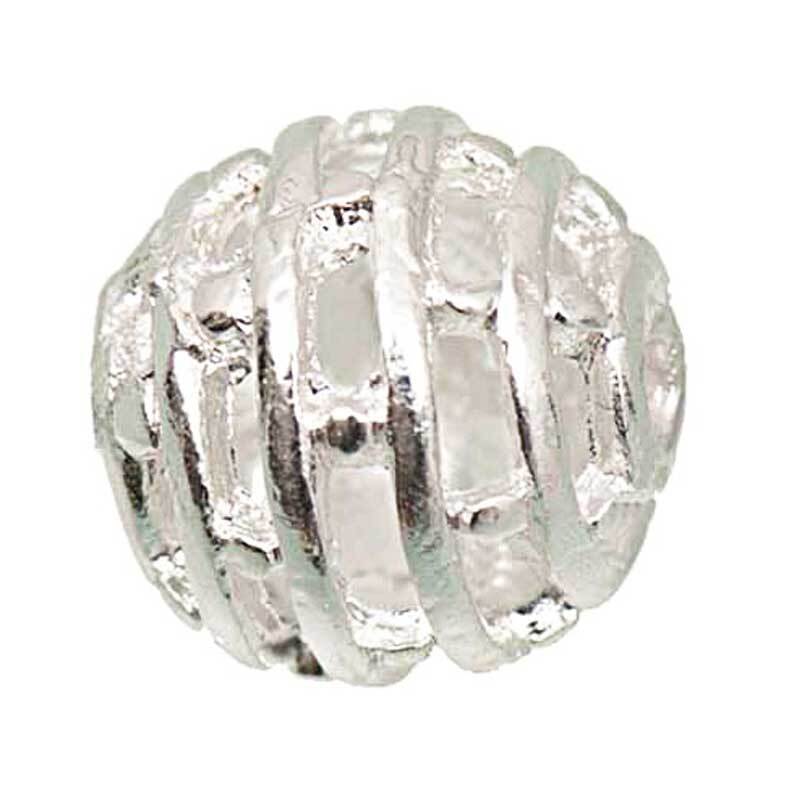 Perles métal bille - 6 pces, coloris argent