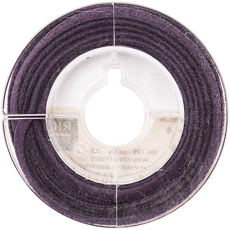 Ruban velours plat - 2 mm, violet