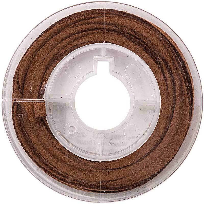 Veloursband plat - 2 mm, bruin