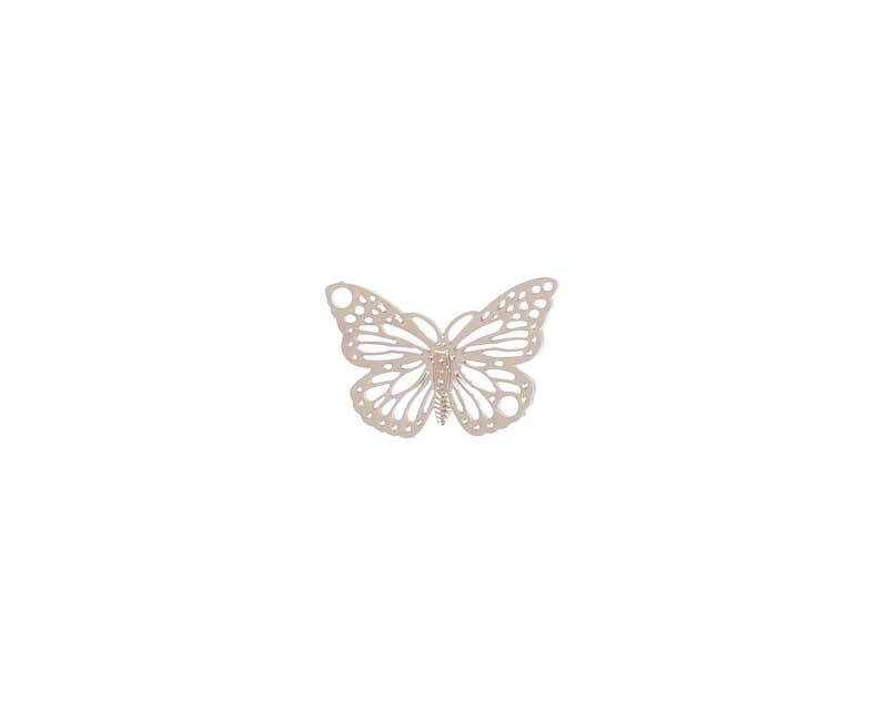 Pendentif papillon - 19 x 13 mm, argenté