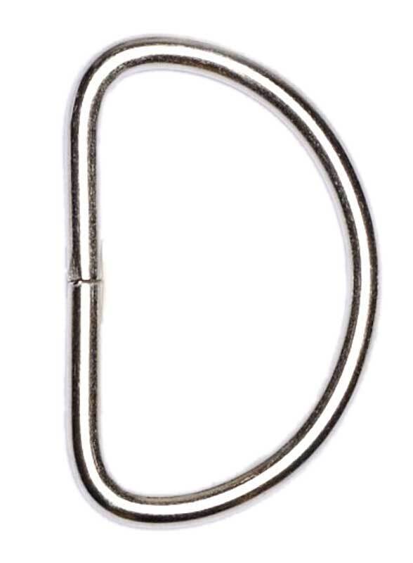 Schlüsselanhänger D-Ring, 30 mm - platinfarbig