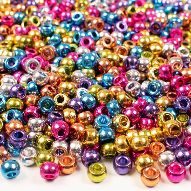 Perles en plastique kongo - métallique 1000 pces