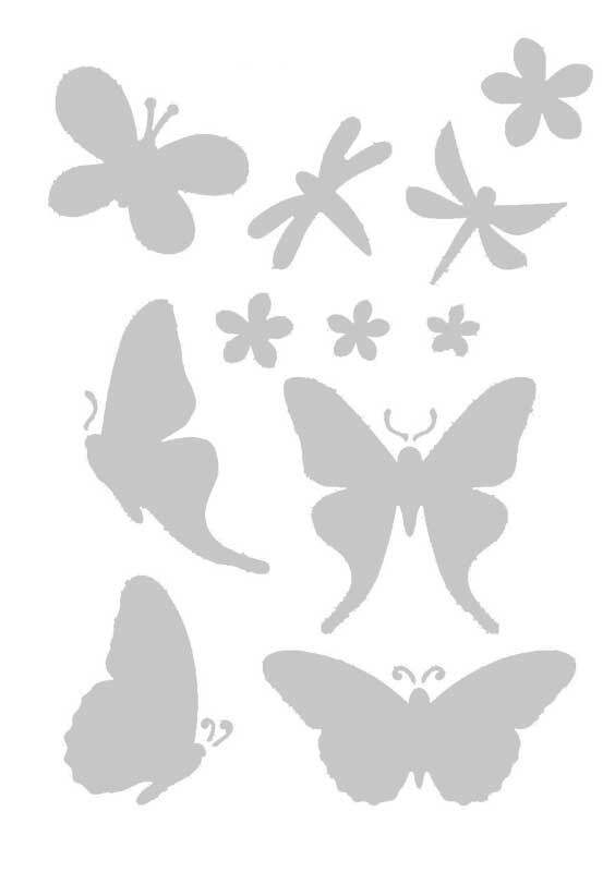 Schablone - A5, Schmetterling und Blumen