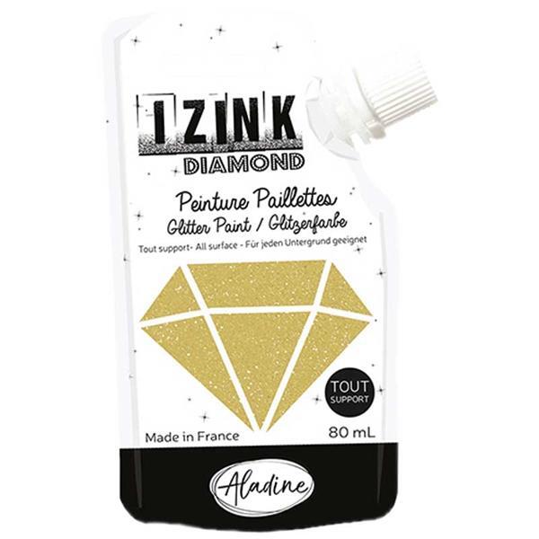 IZINK Diamond peinture pailletée - 80 ml, or