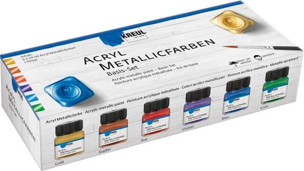 Acryl Metallicfarben Set, Grundfarben