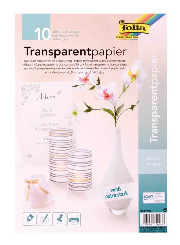 Transparentpapier - A4, 10 Blatt, transparent