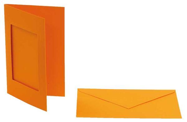 Passepartoutkarten rechteckig, 3er Pkg. orange