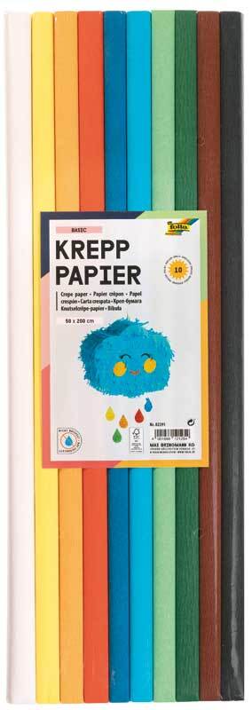 Papier crêpon - 10 couleurs, basic