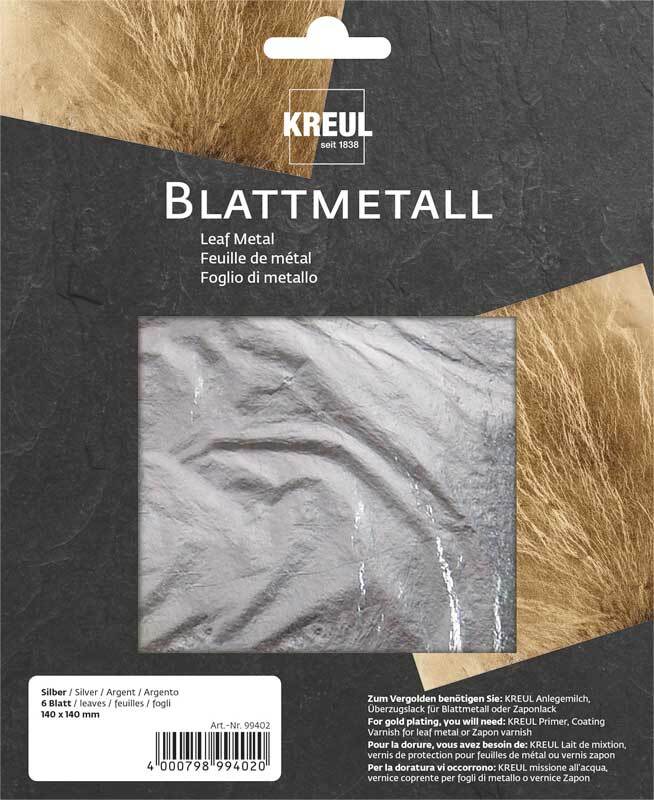 Blattmetall 14 x 14 cm - 6 Blatt, silber