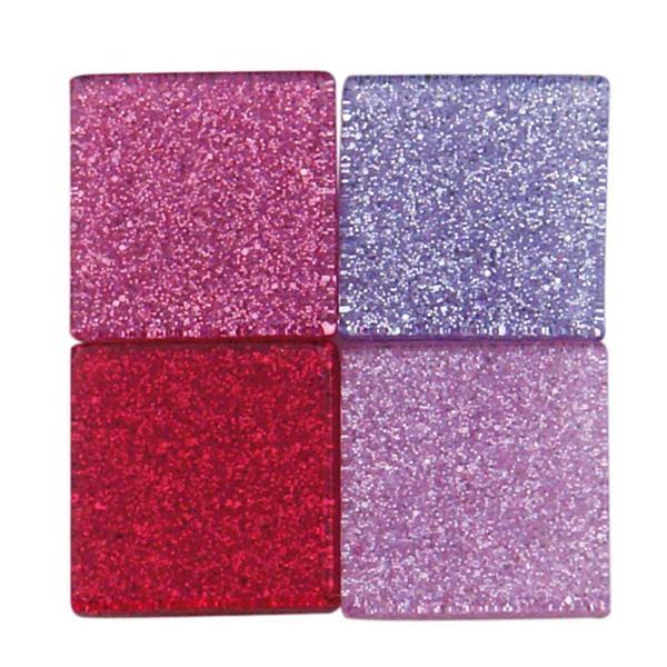 Mosaik Glitter Mix - 10 x 10 mm, pink
