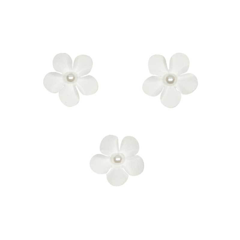 Fleurs en papier - Ø 2,5 cm, blanc