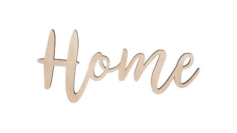 Holz-Schriftzug - "Home", 13,5 x 27,5 cm