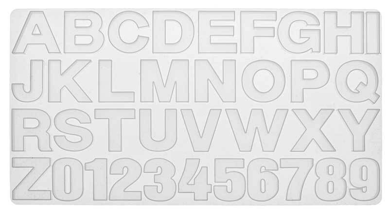 Siliconen vorm, cijfers en letters