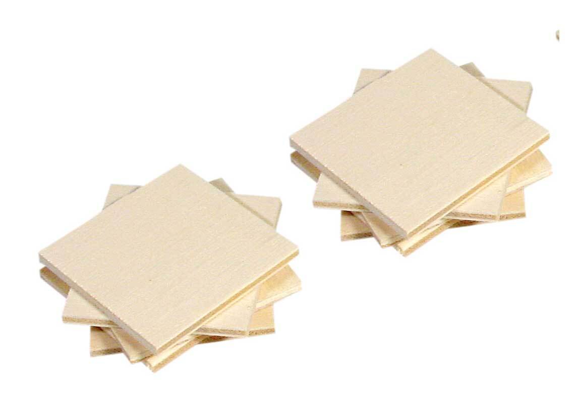 Memoryplättchen blanko Holz - 5 x 5 x 0,4 cm, 20 