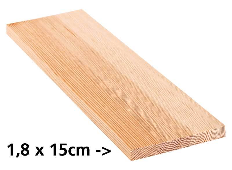 Grenen plank 10 cm, 1,8 x 15 cm