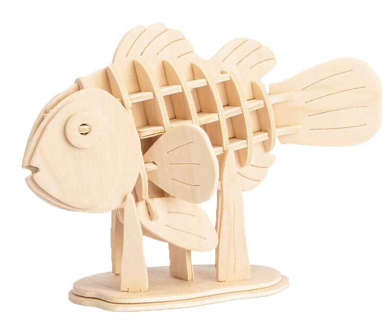 Houten bouwset vis, 16 x 8 x 12 cm