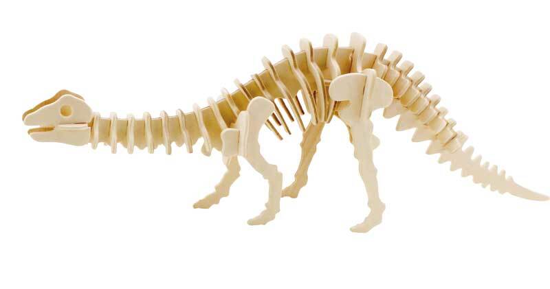 Houten bouwset dinosaurus, 35,5 x 7,5 x 12 cm