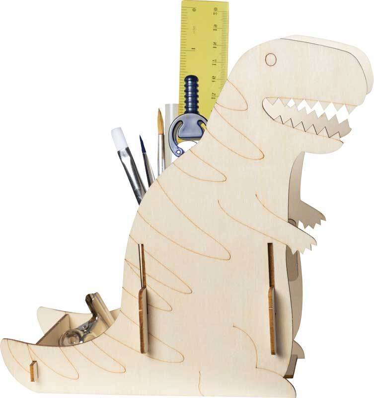 Holzbausatz Stiftehalter Dinosaurier, 20 x 19 cm