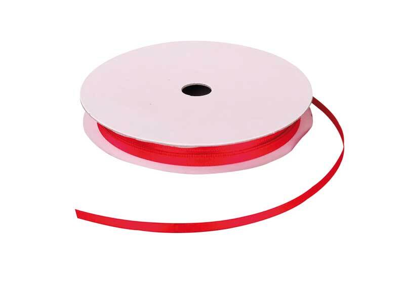 Satinband mit Webkante - 3 mm, rot