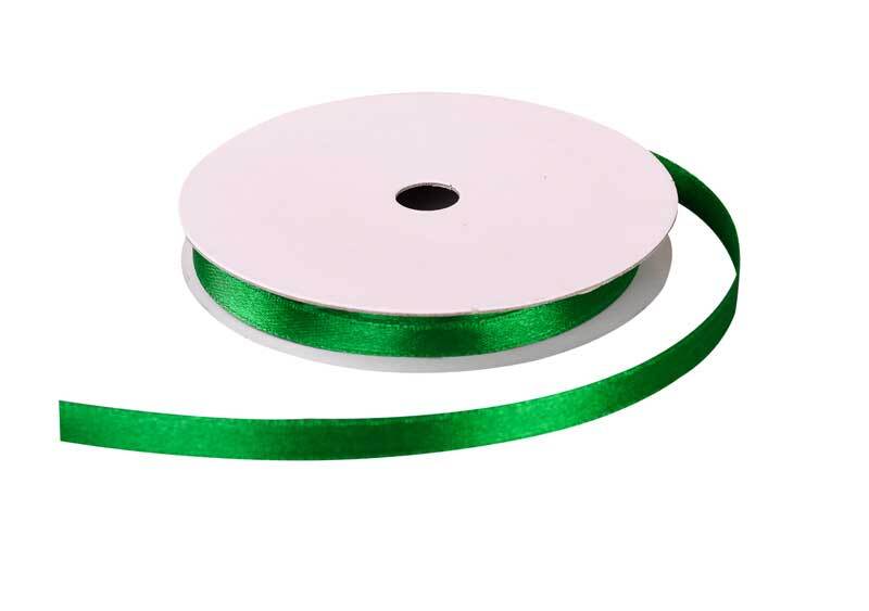 Satinband mit Webkante - 6 mm, grün