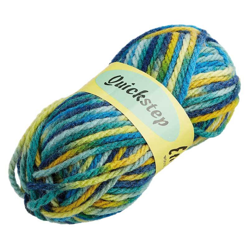 Wolle Quickstep - 50 g, Farbmix blau - gelb