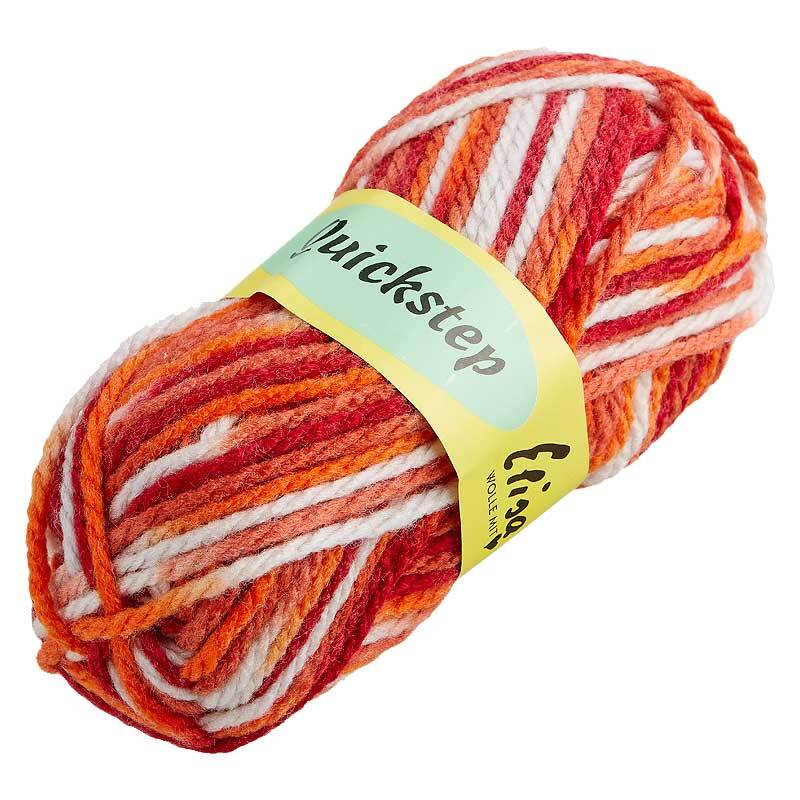 Wolle Quickstep - 50 g, Farbmix rot - orange