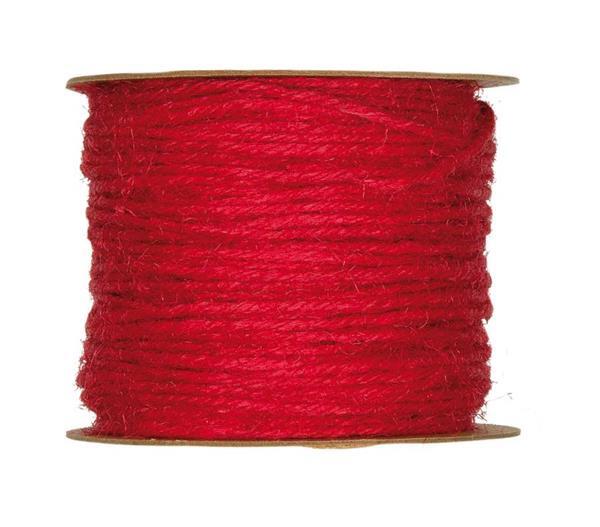 Corde en jute - Ø 2 mm, rouge