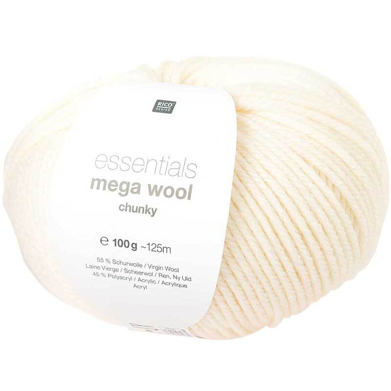 Wolle Essentials Mega Wool - 100 g, crème