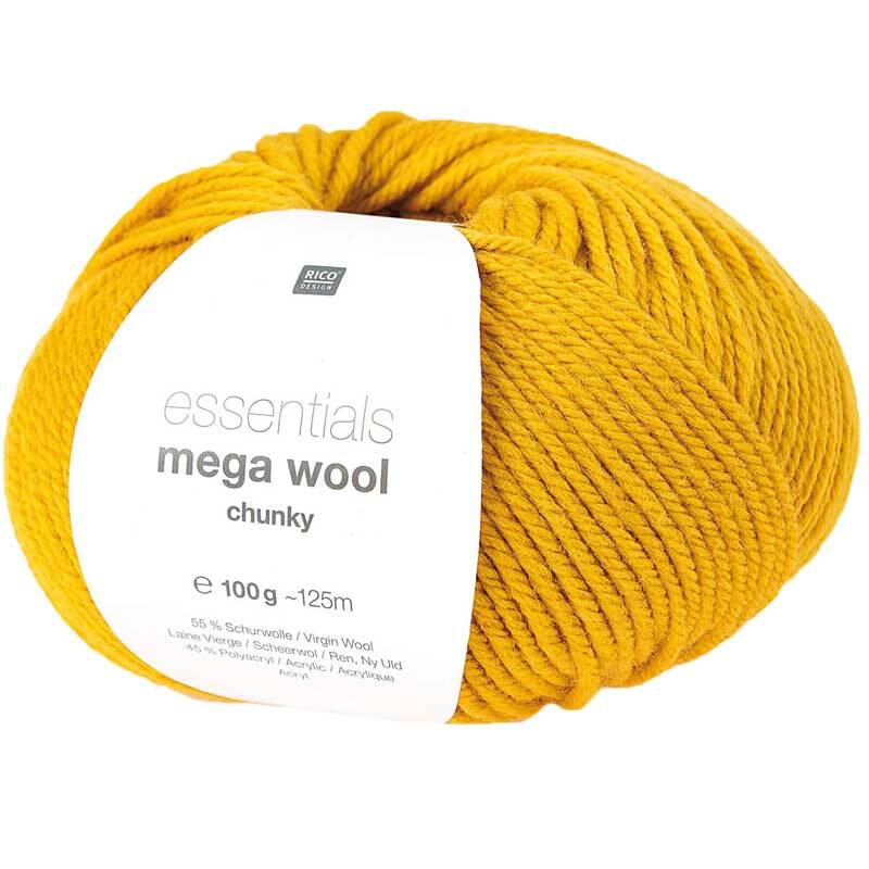Wolle Essentials Mega Wool - 100 g, mosterd
