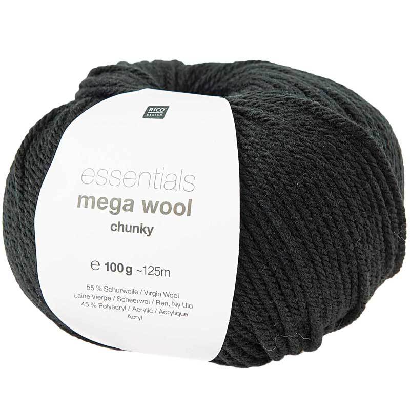 Wolle Essentials Mega Wool - 100 g, schwarz