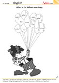 Colour the balloons - Can you cheer up the clown?