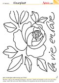 Kleurplaat roos